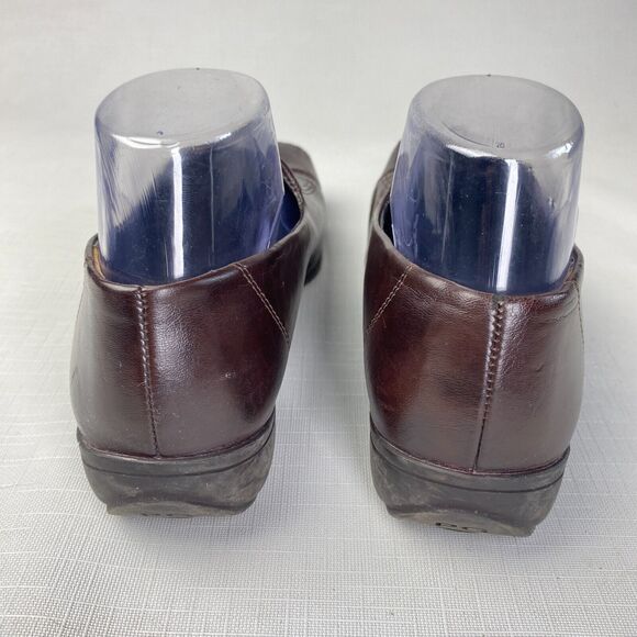 Paul Green Munchen Brown Leather Stitched LOAFERS! Square Toe Women's Sz 5 - Picture 7 of 13